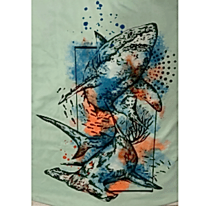 YEŞİL PANÇO KÖPEKBALIĞI DESENLİ